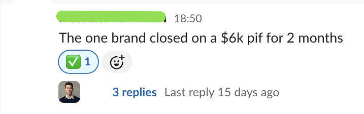 Slack message from Michael Rathman